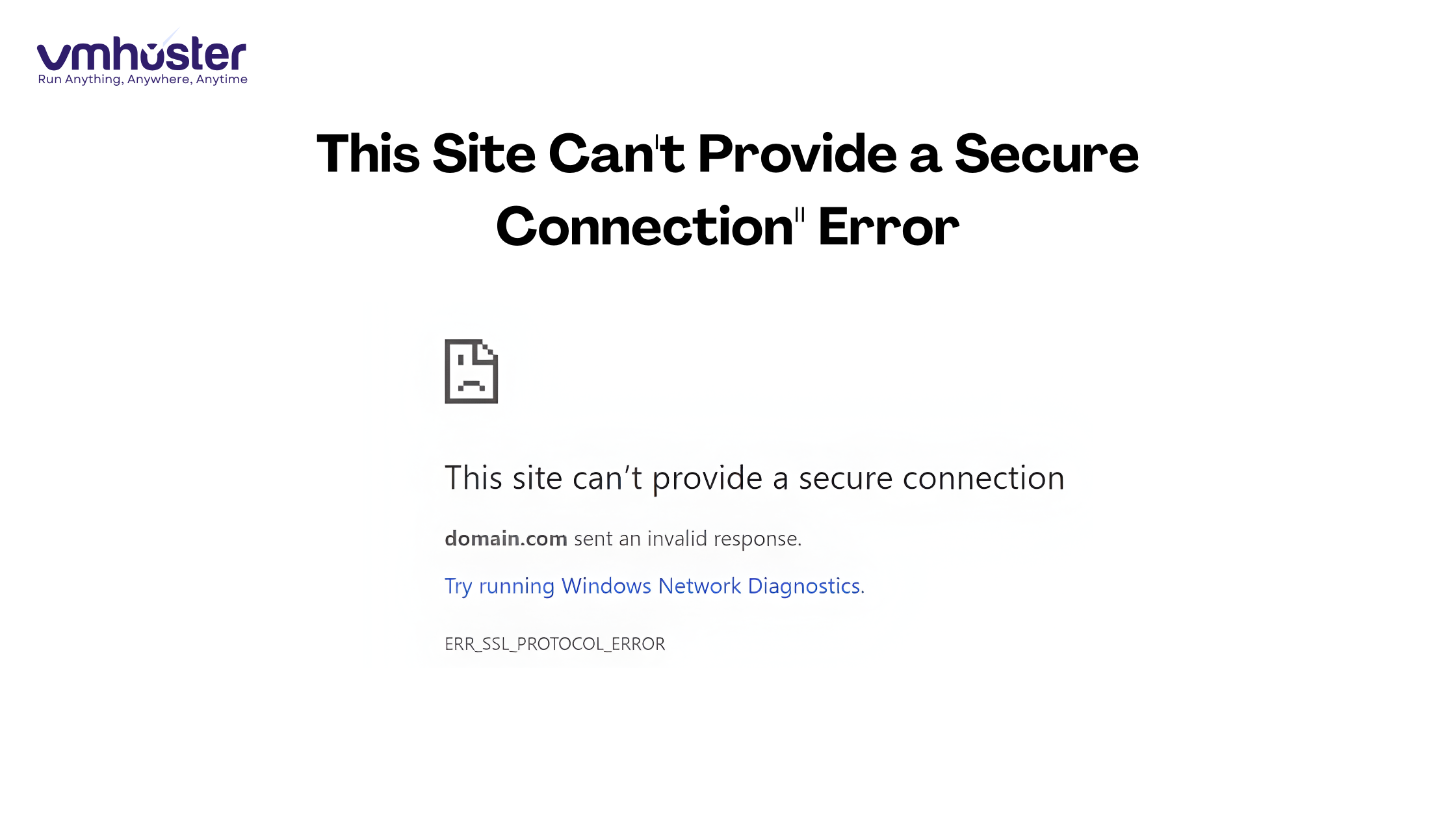This site can't provide a secure connection